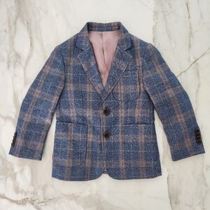 Isaac Mizrahi Blue and Pink Checkered Blazer